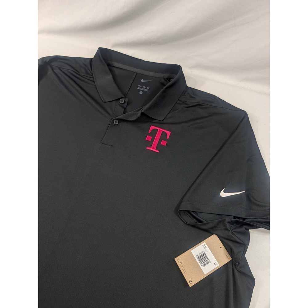 New With TagNike T-Mobile Black Polyester Polo Golf Workwear Shirt - Men's 4XL